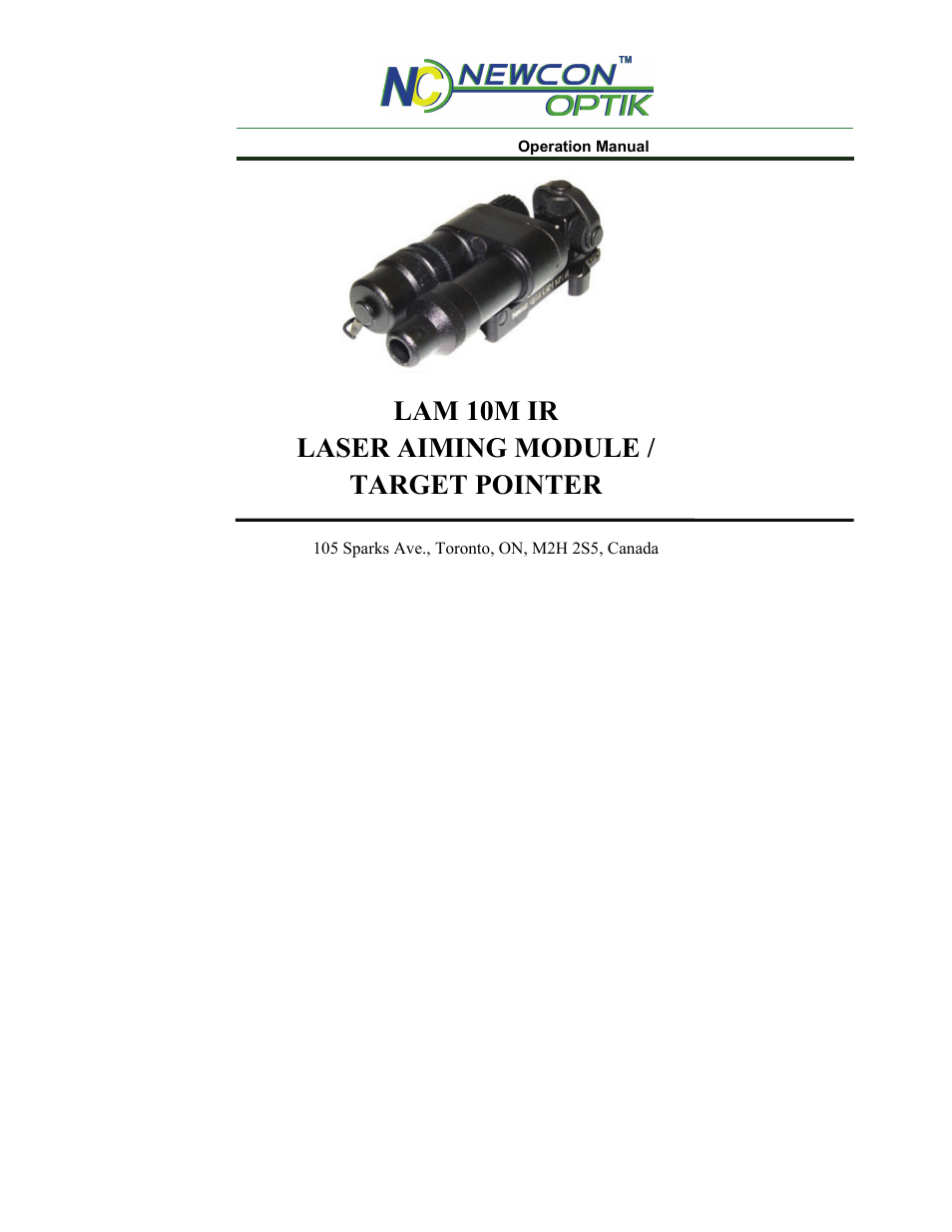 Newcon Optik LAM 10M IR User Manual | 24 pages