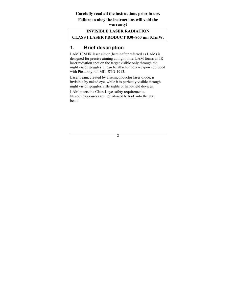 Newcon Optik LAM 10M IR User Manual | Page 5 / 24