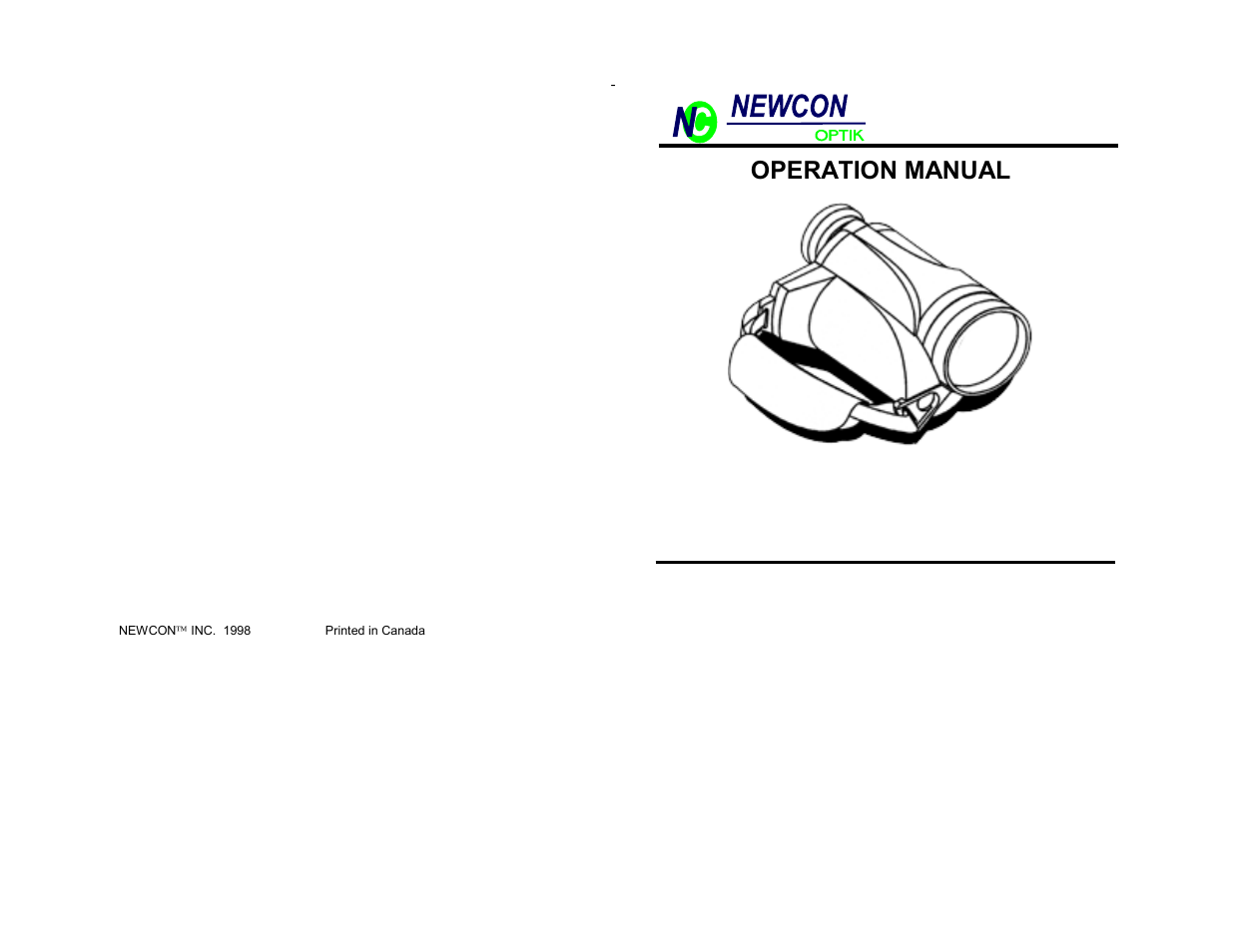 Newcon Optik MB-2 User Manual | 8 pages