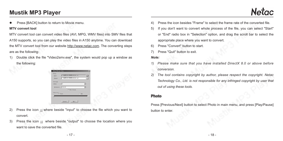 Mustik mp3 player | Netac Tech A150 User Manual | Page 12 / 20