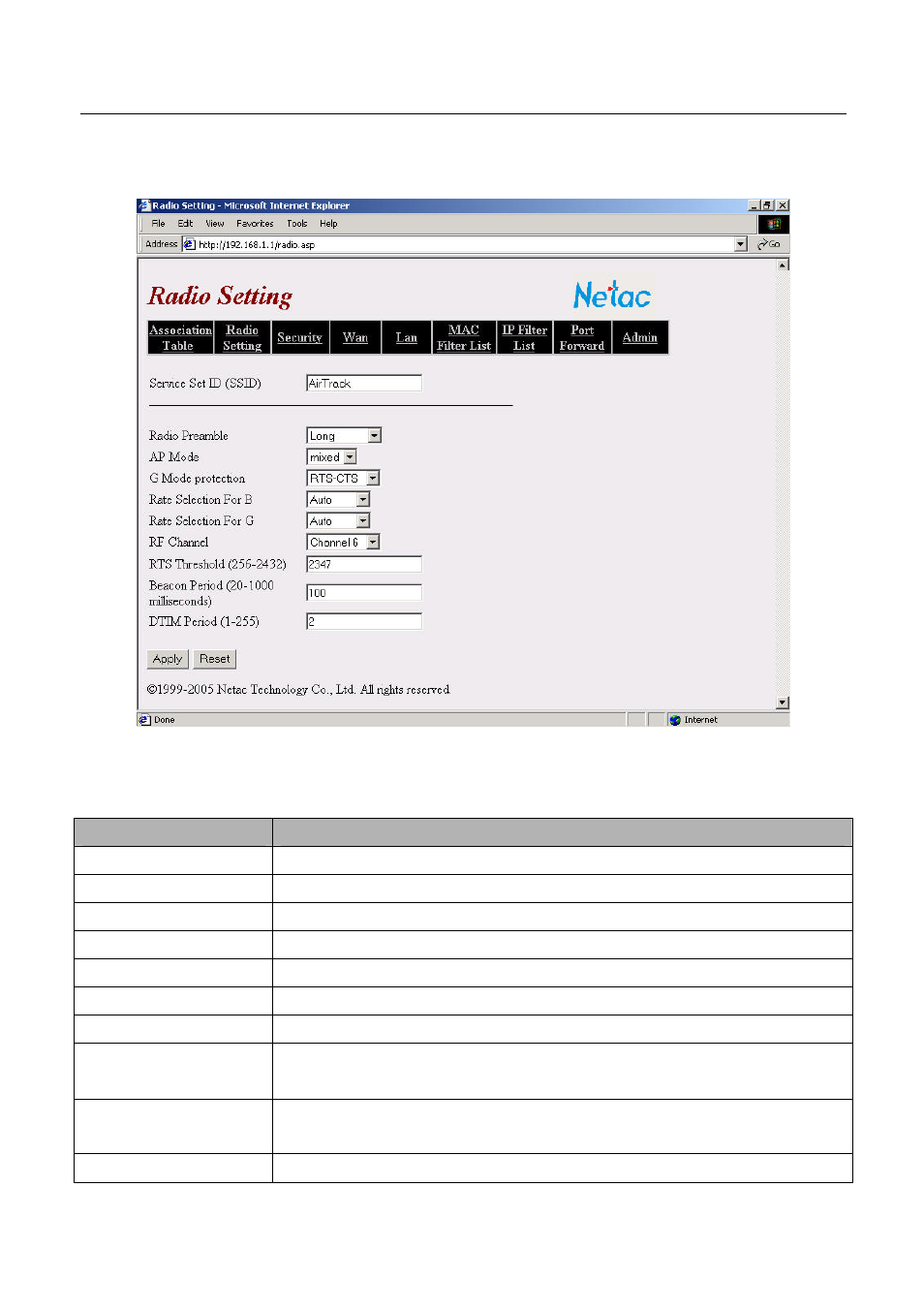 1 radio setting | Netac Tech T610 User Manual | Page 19 / 39