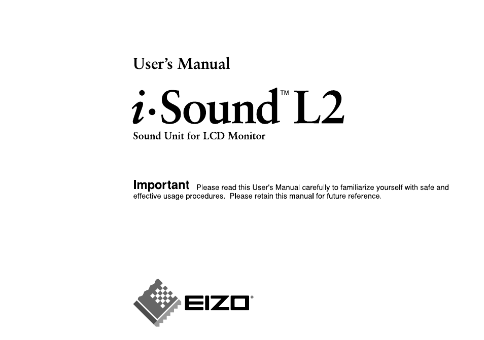 Eizo i I-SOUND L2 User Manual | 18 pages