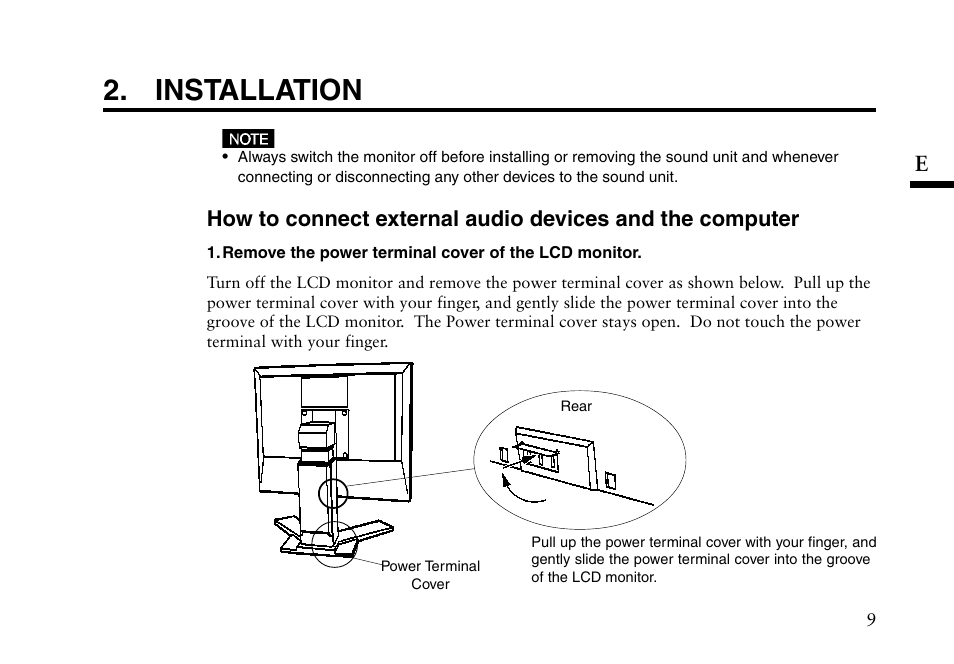 Installation | Eizo i I-SOUND L2 User Manual | Page 10 / 18