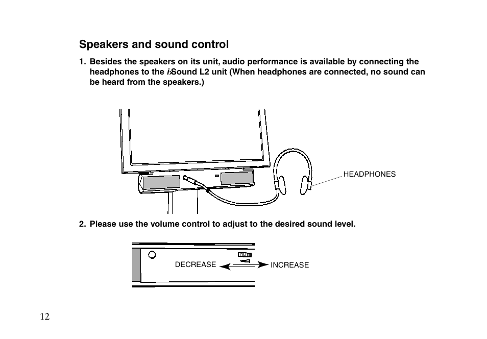 Speakers and sound control | Eizo i I-SOUND L2 User Manual | Page 13 / 18