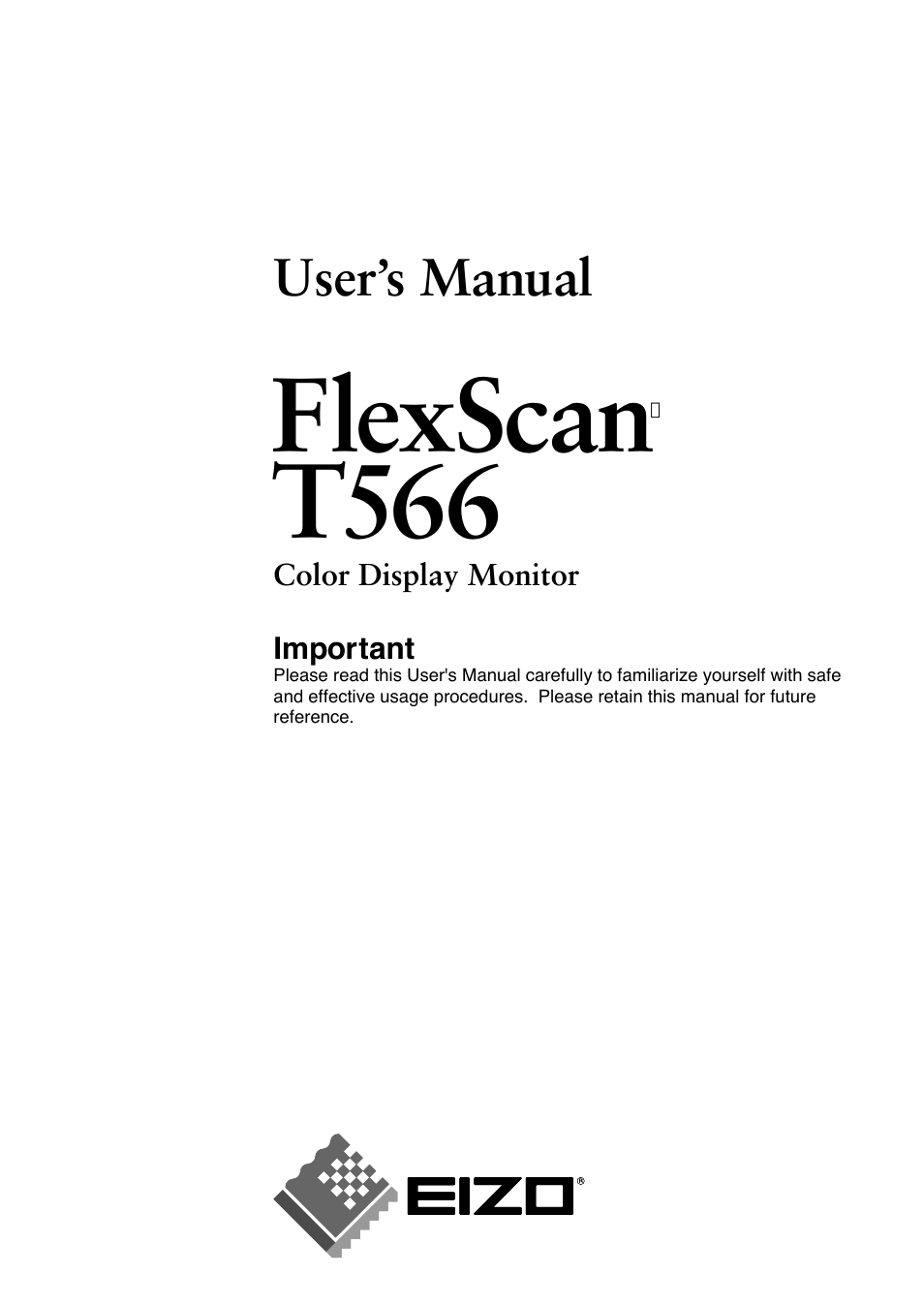 Eizo T566 User Manual | 36 pages