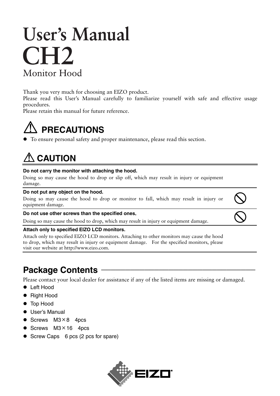 Eizo CH2 User Manual | 5 pages