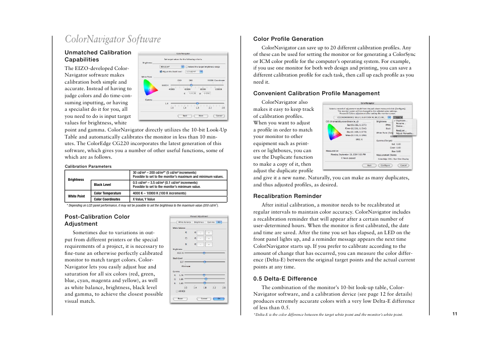 Colornavigator software | Eizo CG220 User Manual | Page 11 / 14
