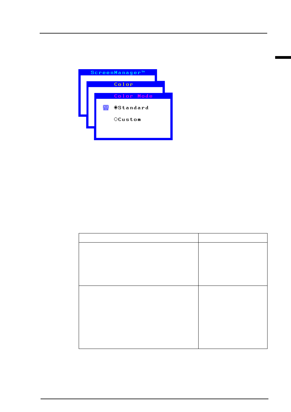 3 color adjustment, 3 color adjustment - color menu | Eizo TX D7 User Manual | Page 23 / 58