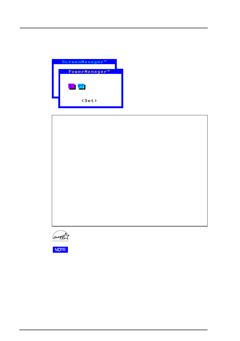4 power-save setup, Powermanager menu | Eizo TX D7 User Manual | Page 28 / 58