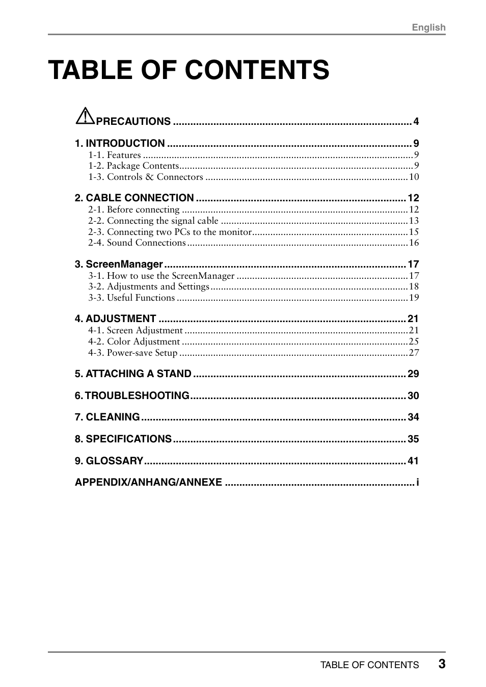 Eizo FlexScan L353T-C User Manual | Page 3 / 47