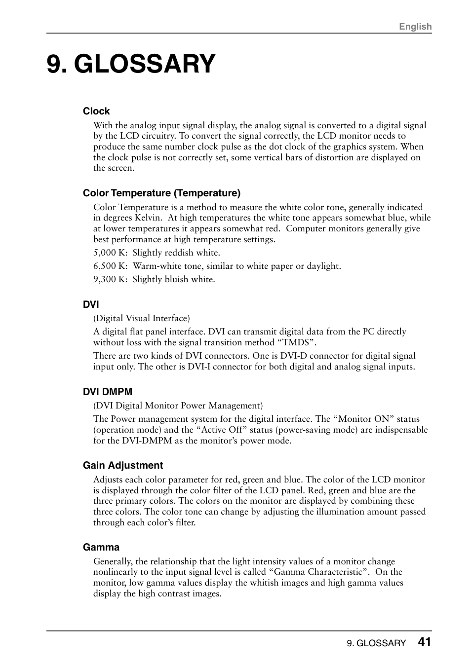 Glossary | Eizo FlexScan L353T-C User Manual | Page 41 / 47