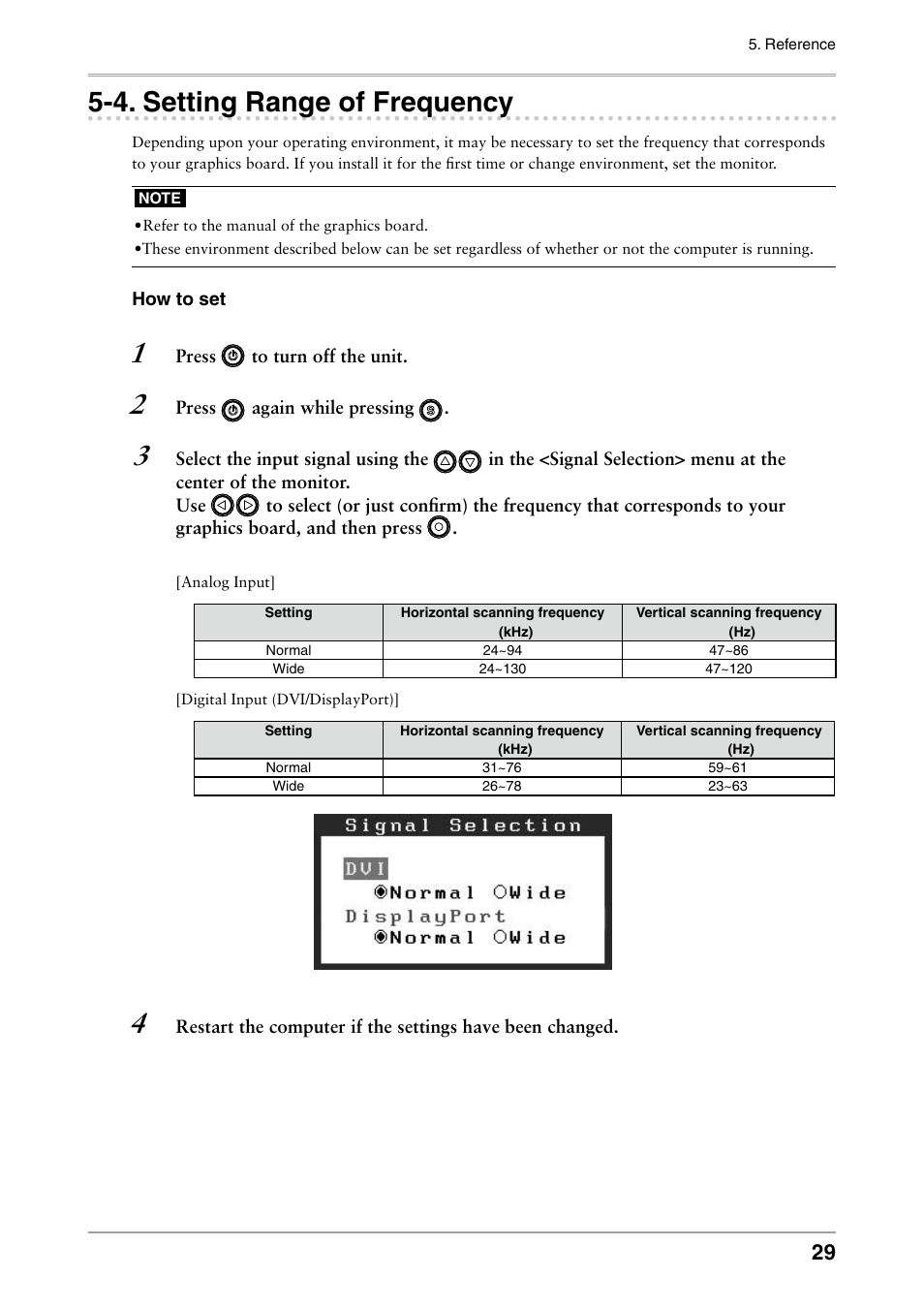 4. setting range of frequency, Setting range of frequency | Eizo ColorEdge CG242W User Manual | Page 29 / 41