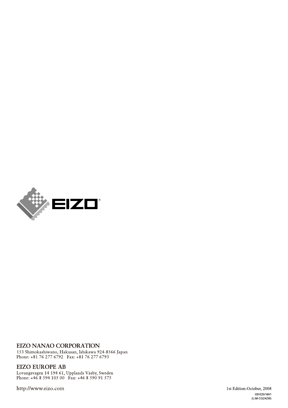 Eizo ColorEdge CG242W User Manual | Page 41 / 41