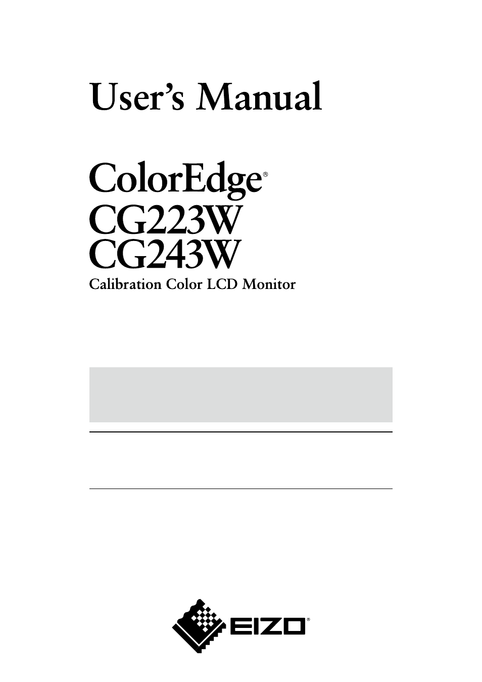 Eizo CG243W User Manual | 52 pages