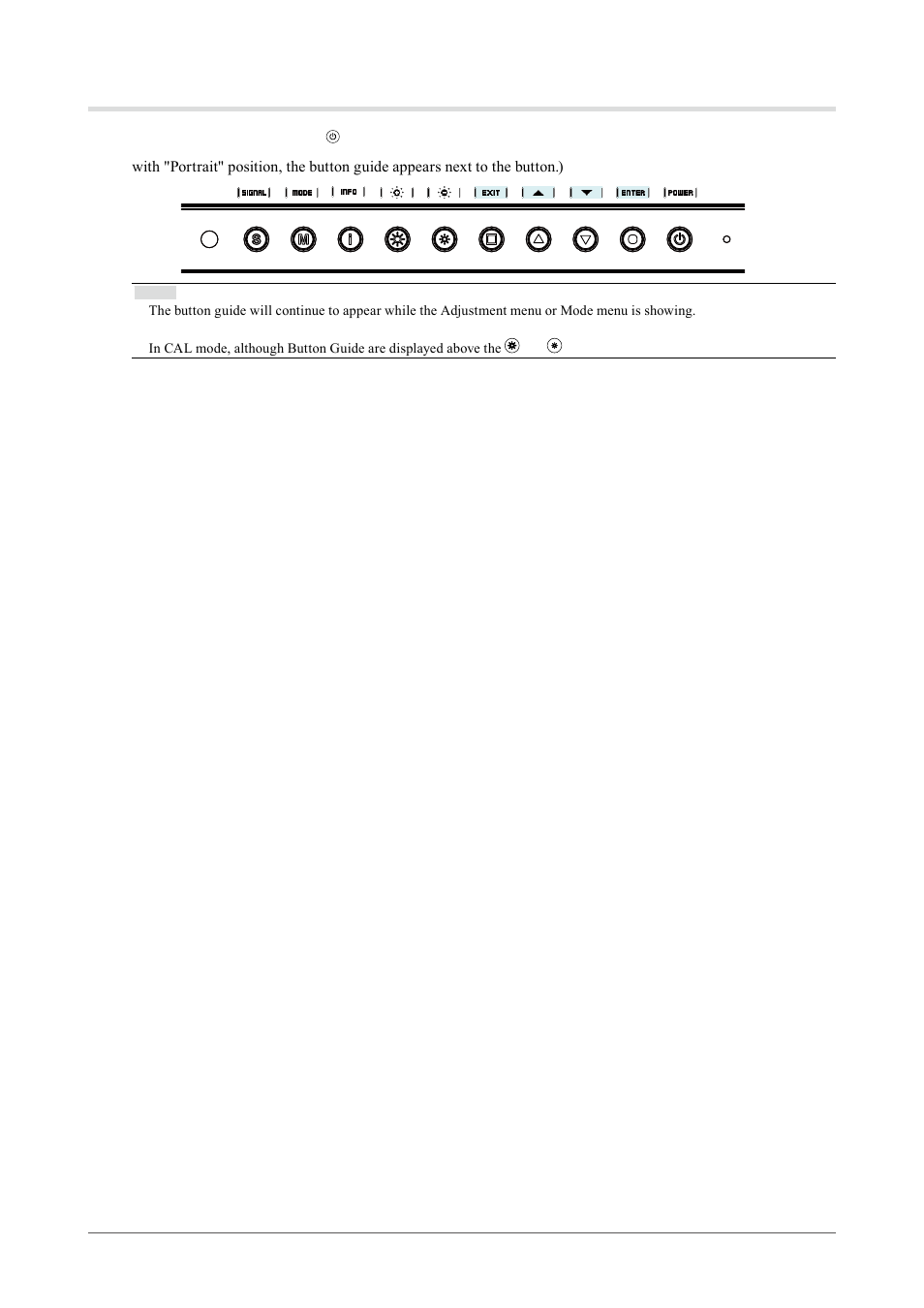 Showing button guide | Eizo CG243W User Manual | Page 10 / 52