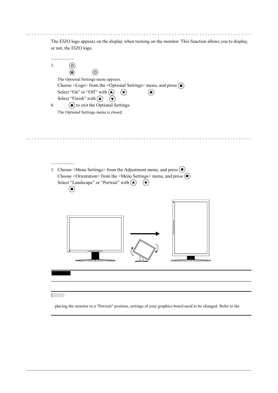 3. setting the eizo logo display [logo, 4. setting orientation [orientation, Setting the eizo logo display [logo] ........ 6 | Setting the eizo logo display [logo, Setting orientation [orientation | Eizo CG243W User Manual | Page 26 / 52