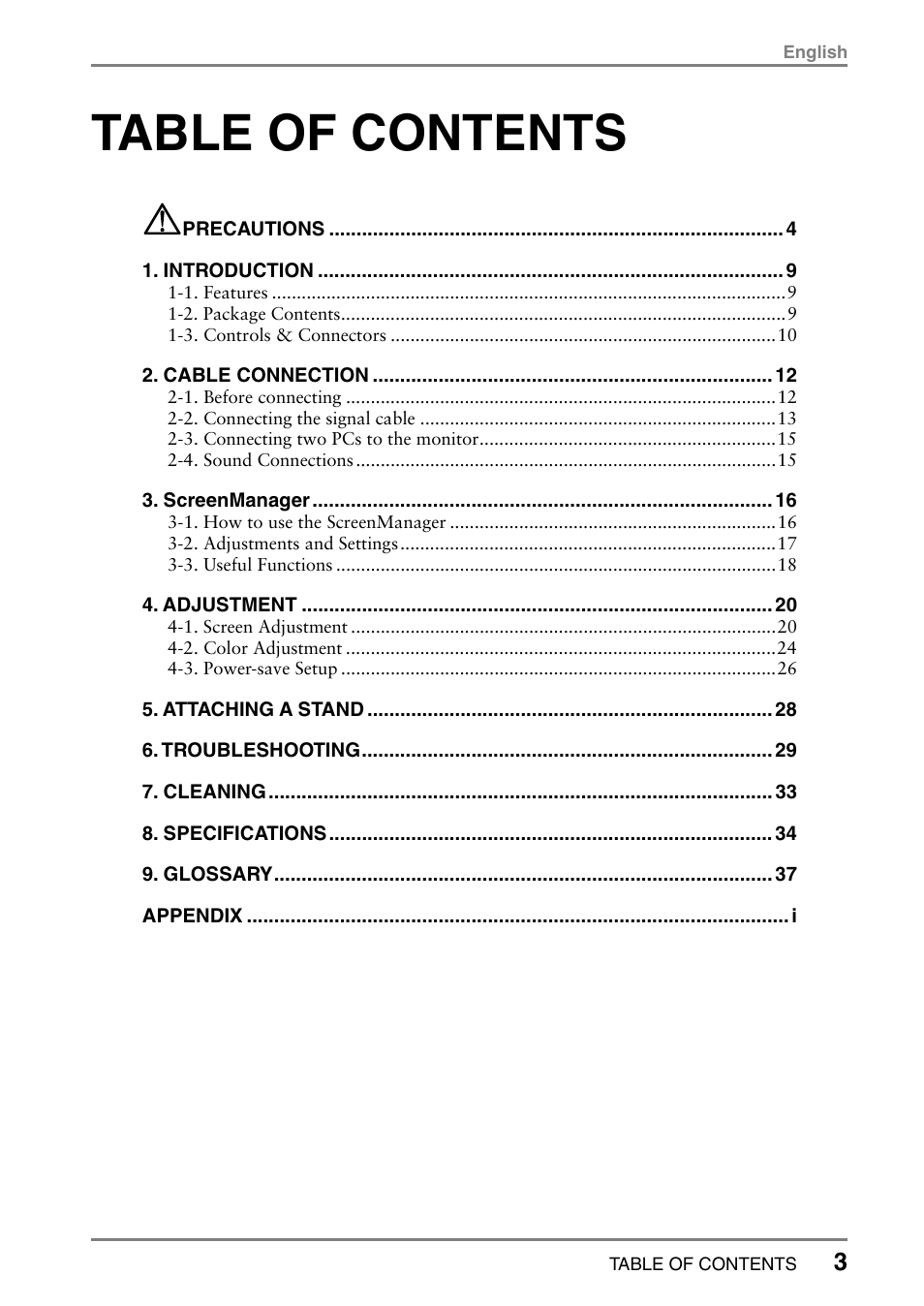 Eizo FlexScan L352T-C User Manual | Page 3 / 43