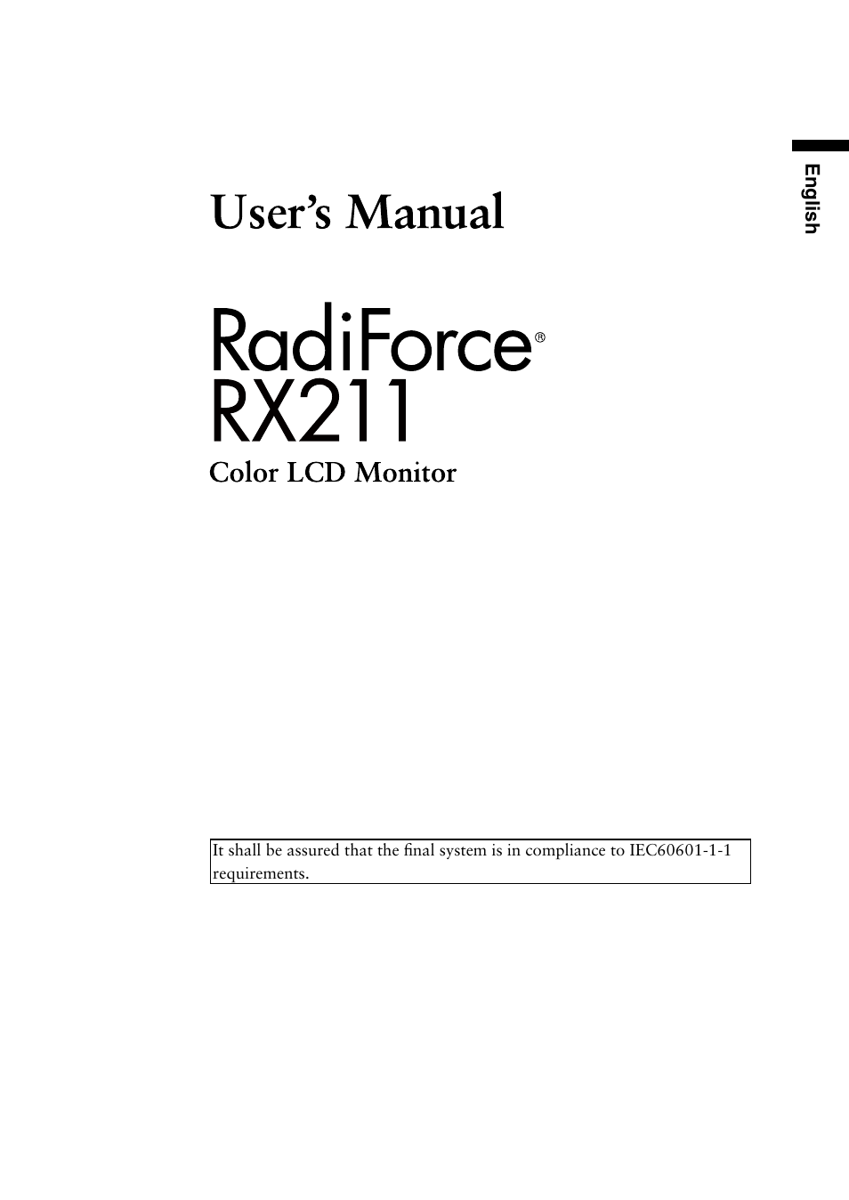 Eizo RADIFORCE RX211 User Manual | Page 3 / 53