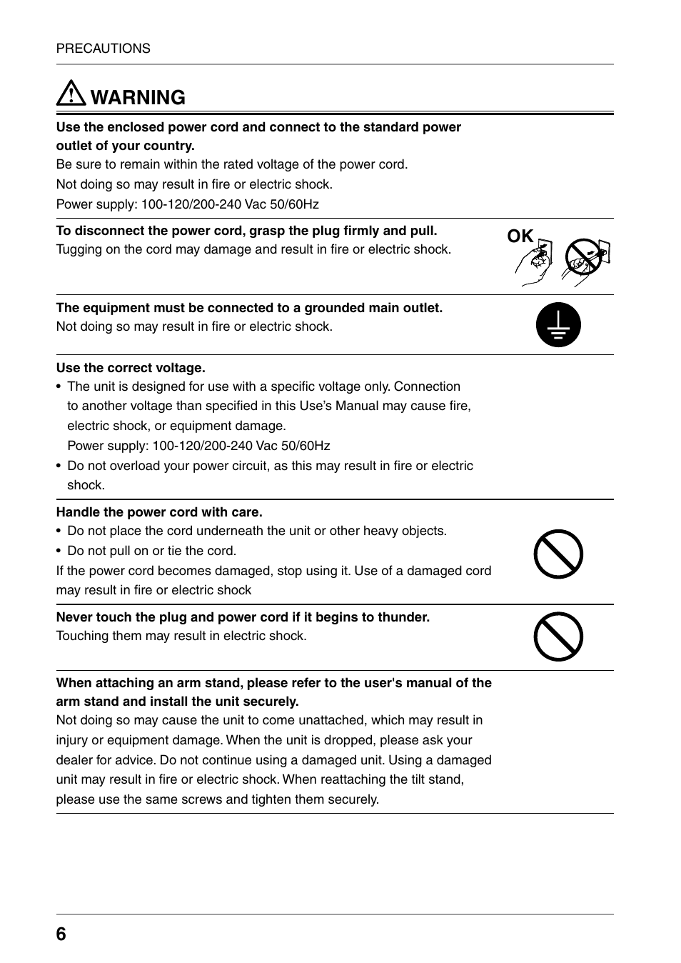 Warning | Eizo RADIFORCE RX211 User Manual | Page 8 / 53