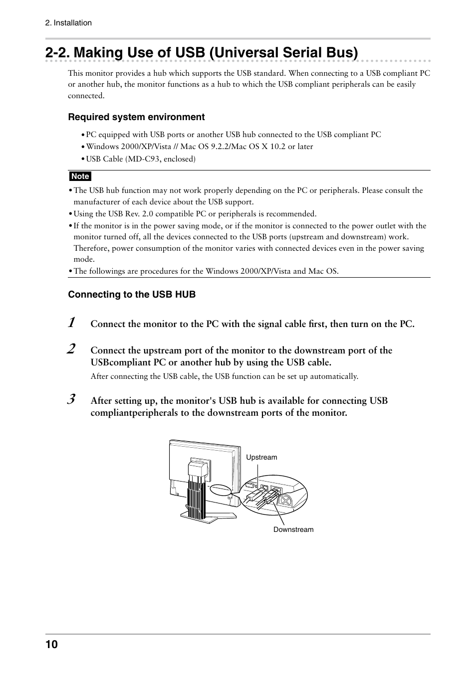 2. making use of usb (universal serial bus), Making use of usb (universal serial bus) | Eizo COLOR EDGE CG222W User Manual | Page 10 / 38