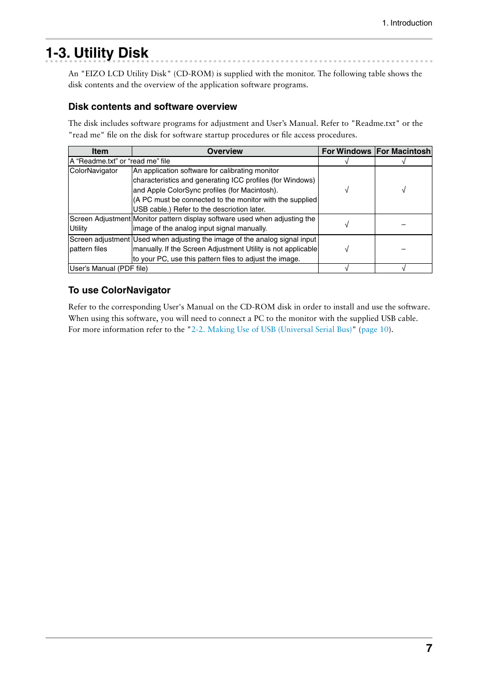 3. utility disk, . utility disk | Eizo COLOR EDGE CG222W User Manual | Page 7 / 38