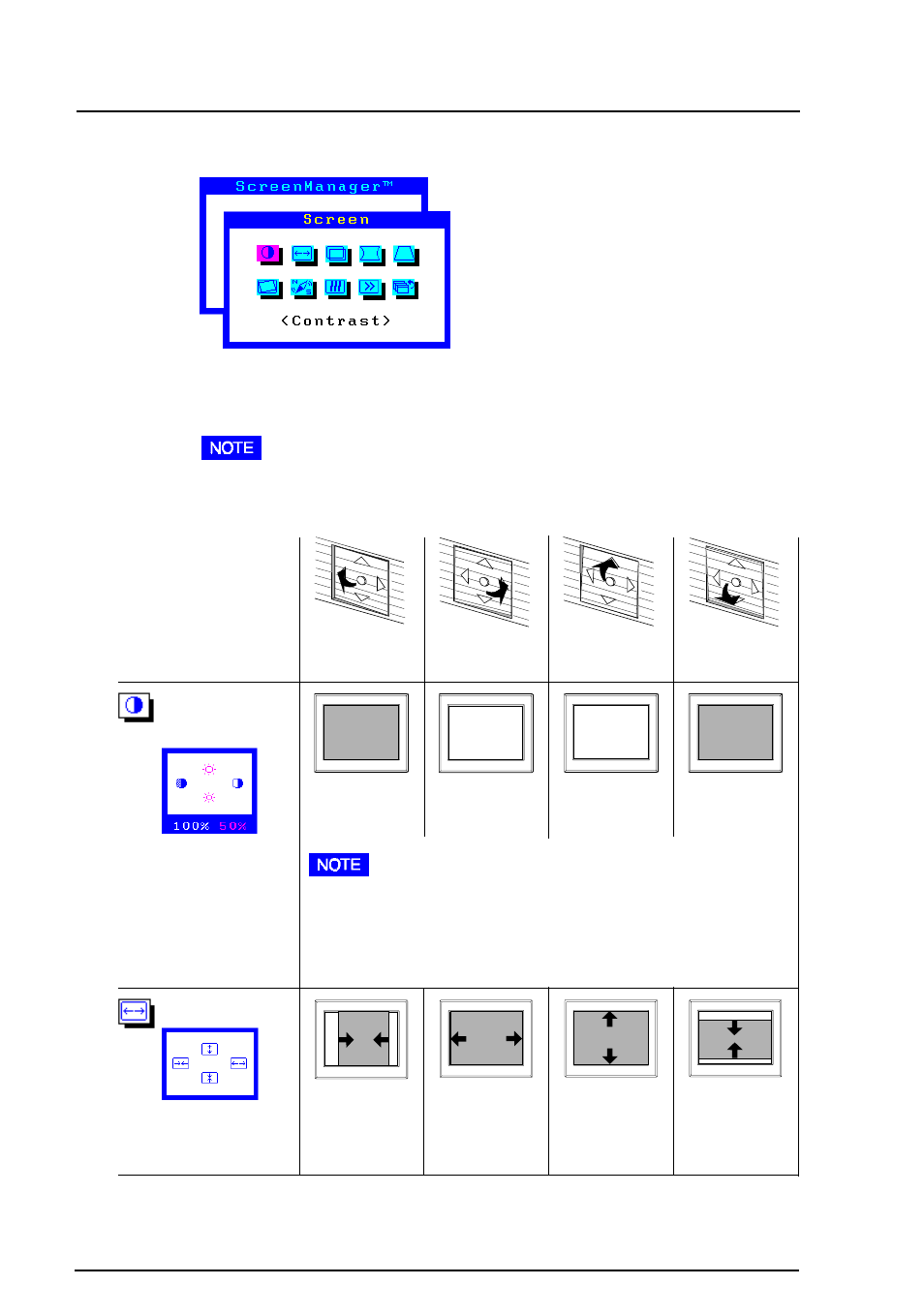 2 imaging adjustment, Screen menu, 2 imaging adjustment - screen menu | Eizo T960 User Manual | Page 20 / 59