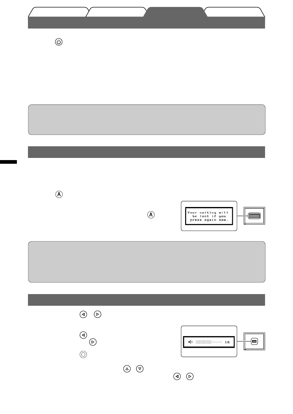Visualización de la pantalla, Ajuste del volumen del altavoz | Eizo FlexScan M1900 User Manual | Page 24 / 60