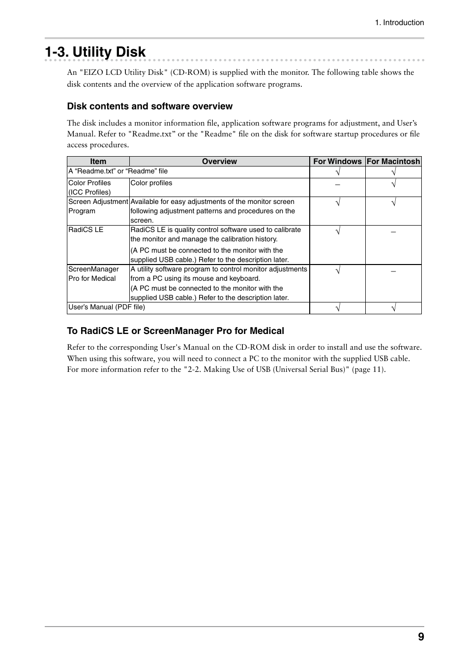 3. utility disk, . utility disk | Eizo FLEXSCAN MX240W User Manual | Page 9 / 40