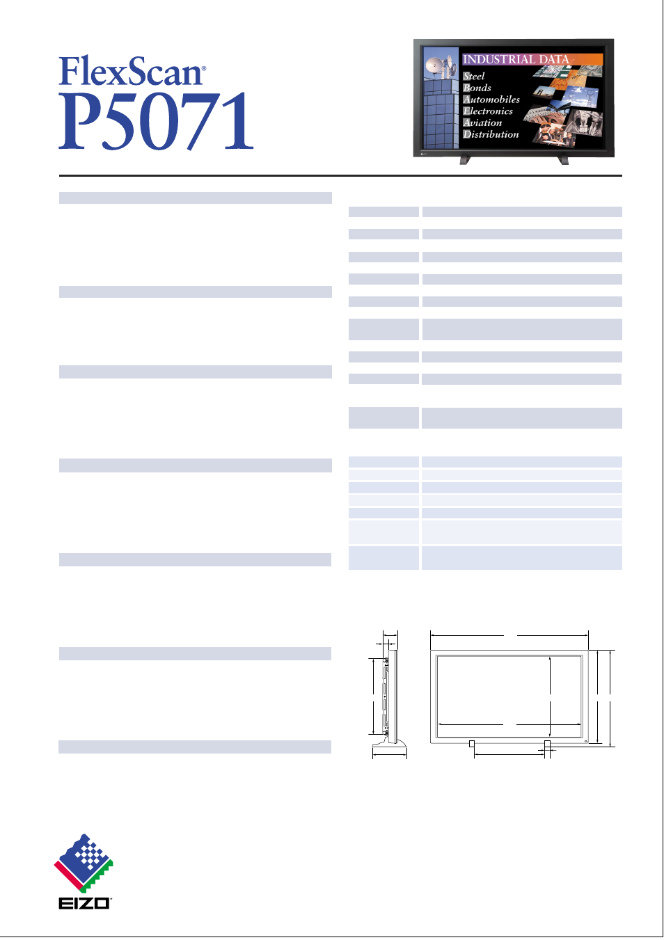 Eizo nanao corporation, 2) and an industry high nine (3 | Eizo FlexScan P5071 User Manual | Page 2 / 2