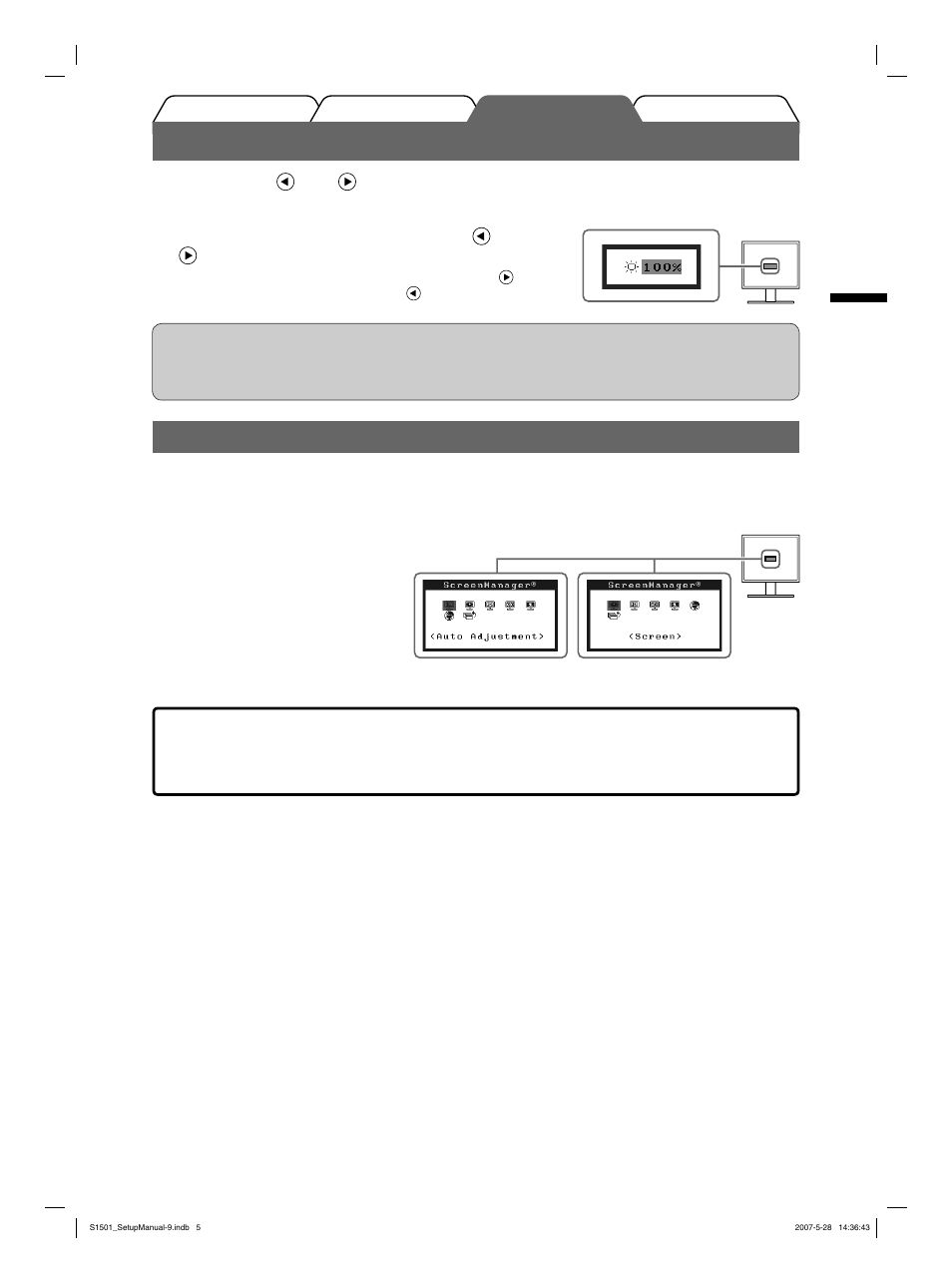 Bildschirmhelligkeit einstellen, Erweiterte einstellungen/justierung vornehmen | Eizo FlexScan S1501 User Manual | Page 13 / 60