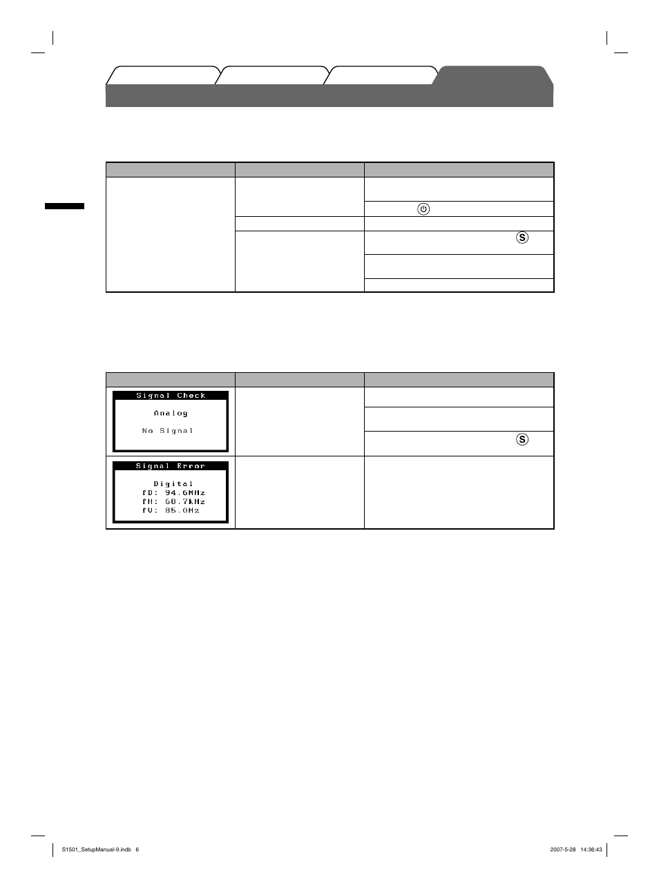 Problem: kein bild | Eizo FlexScan S1501 User Manual | Page 14 / 60