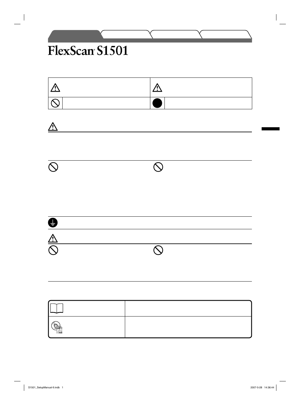 Moniteur couleur lcd, Symboles de securite, Precautions | Eizo FlexScan S1501 User Manual | Page 15 / 60