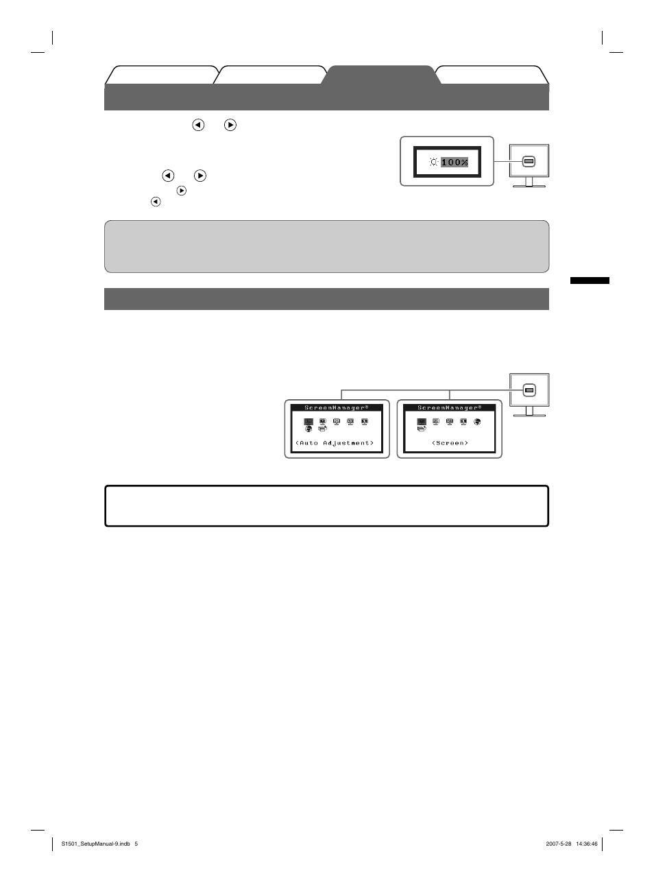 Ajustage de la luminosité, Réglages/ajustages avancés | Eizo FlexScan S1501 User Manual | Page 19 / 60