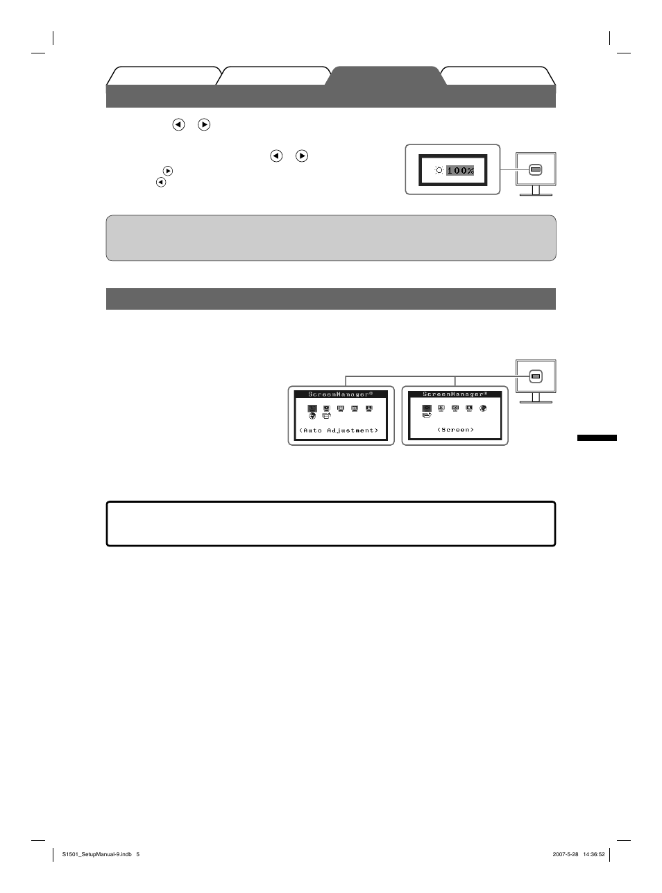 Regolazione della luminosità, Esecuzione delle impostazioni/regolazioni avanzate | Eizo FlexScan S1501 User Manual | Page 31 / 60