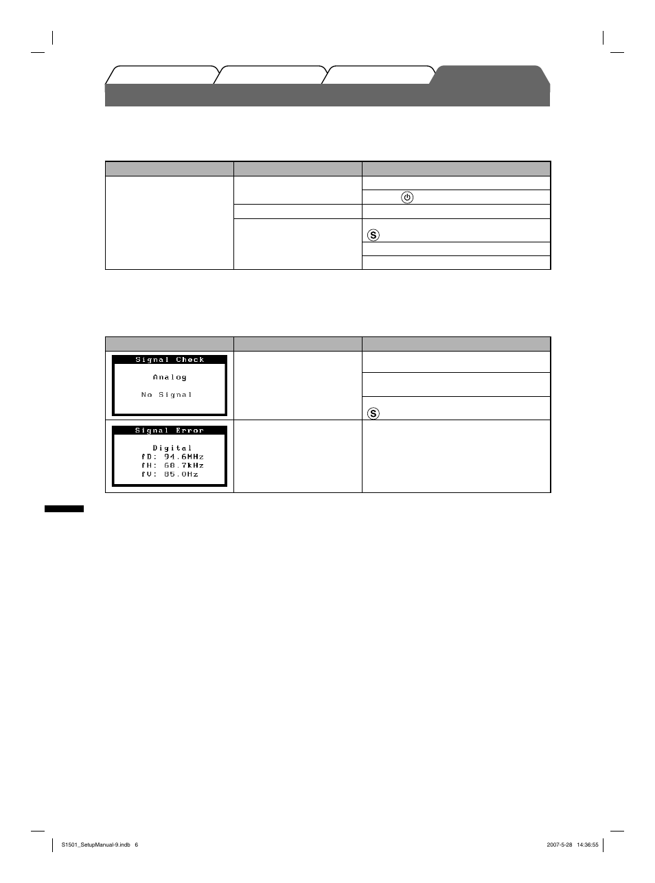 Ingen bild visas | Eizo FlexScan S1501 User Manual | Page 38 / 60