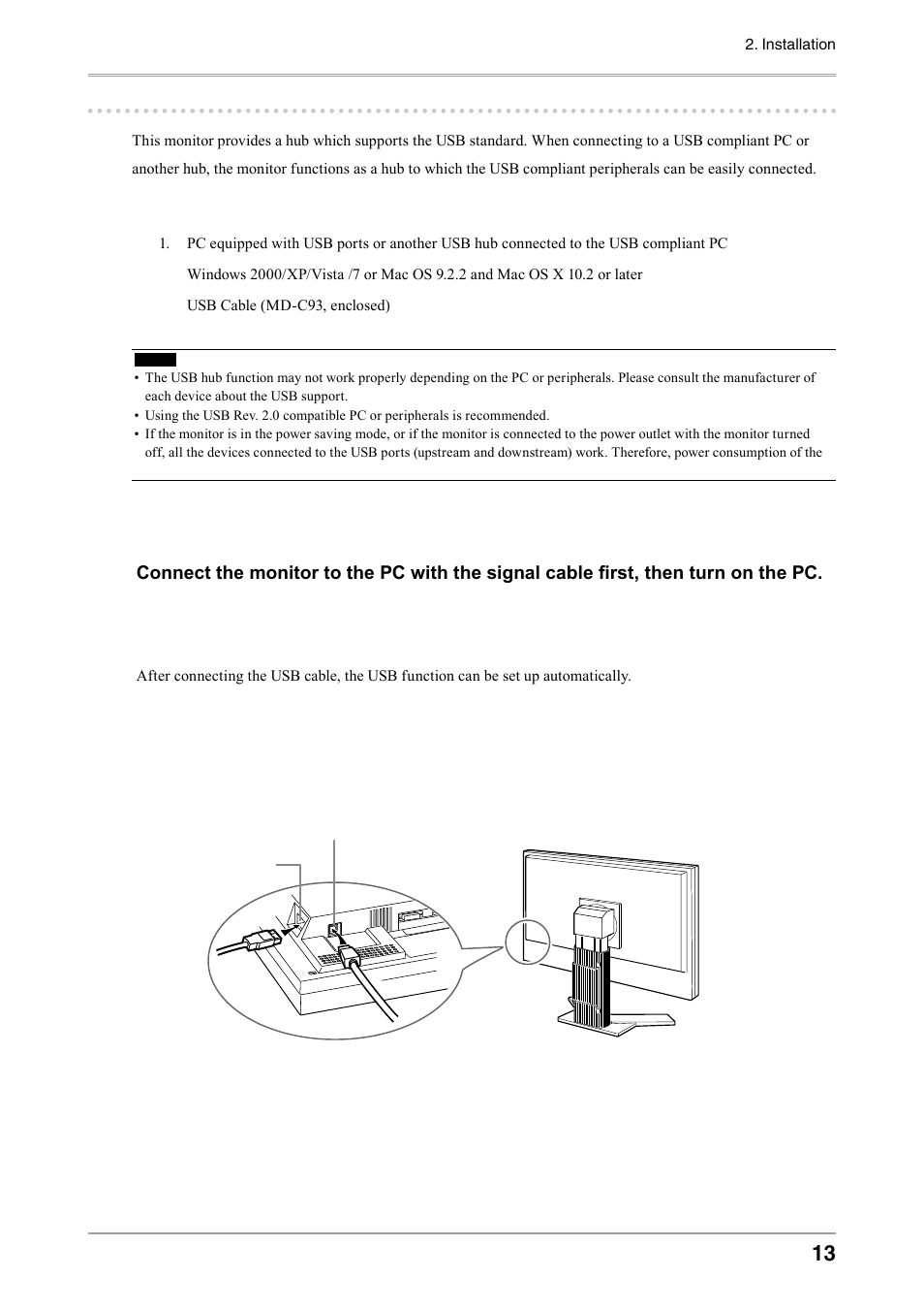3. making use of usb (universal serial bus) | Eizo COLOREDGE CG303W User Manual | Page 13 / 42