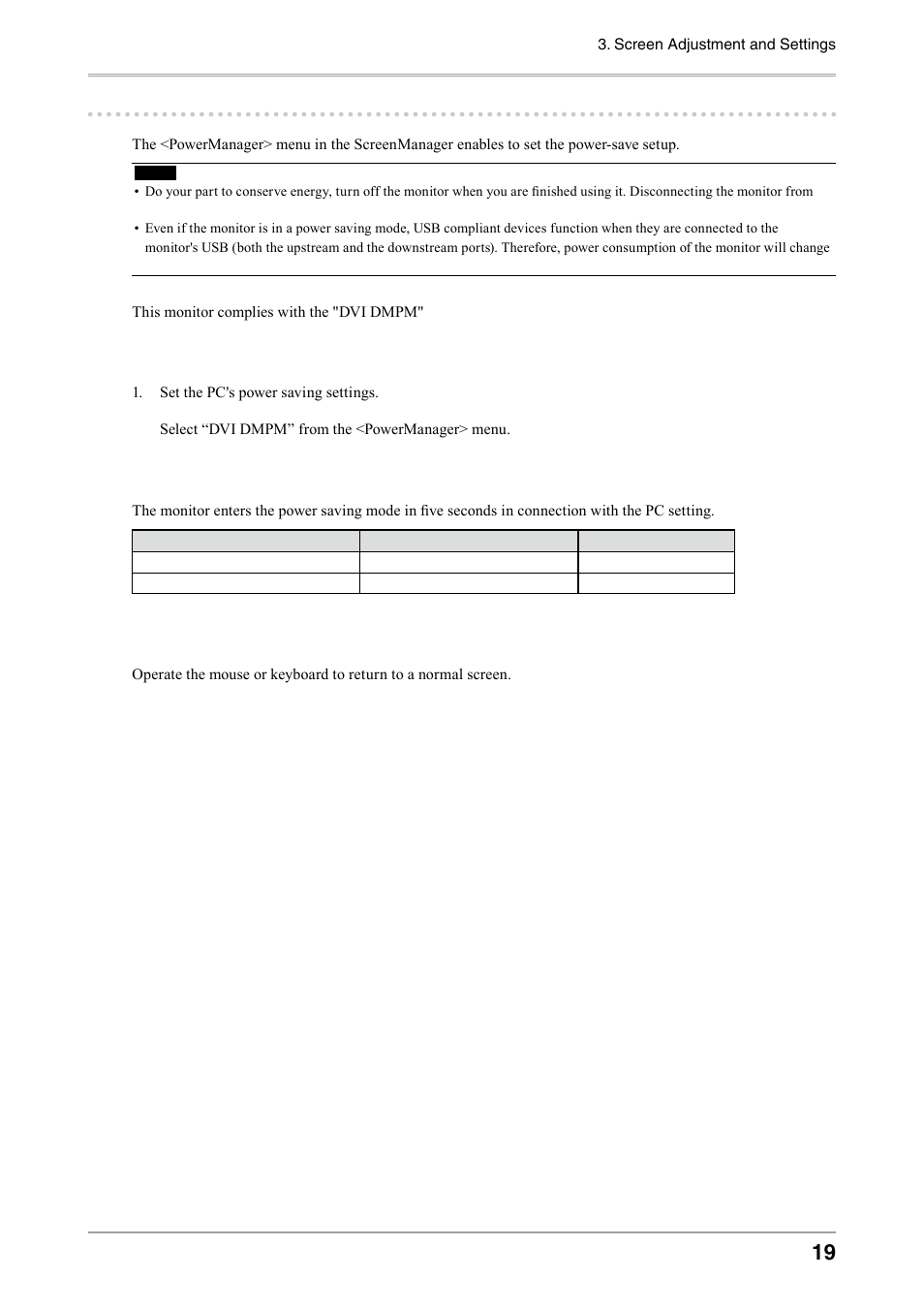 3. power-save setup | Eizo COLOREDGE CG303W User Manual | Page 19 / 42