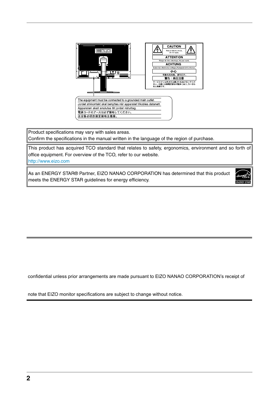 Eizo COLOREDGE CG303W User Manual | Page 2 / 42