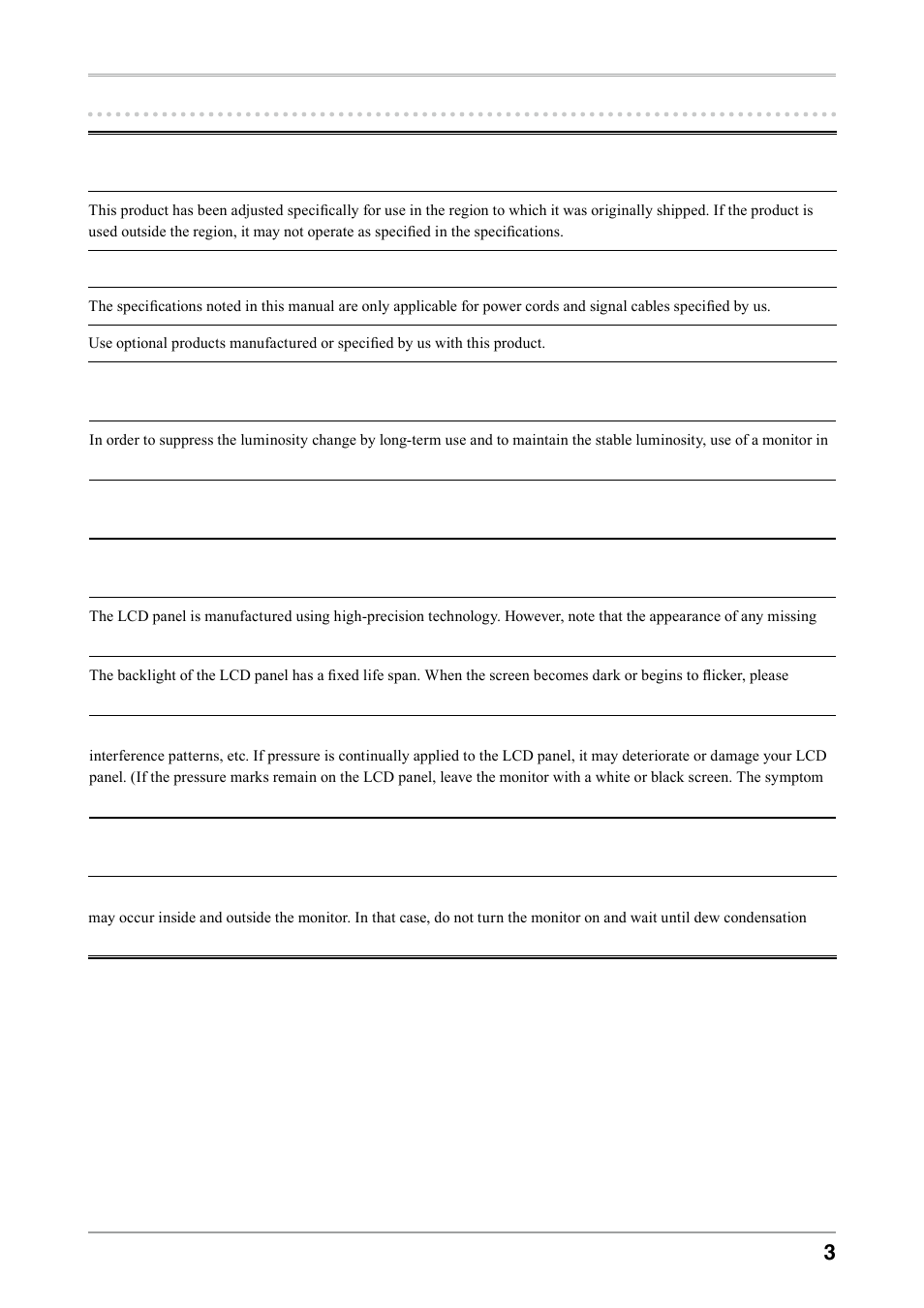 Notice for this monitor | Eizo COLOREDGE CG303W User Manual | Page 3 / 42