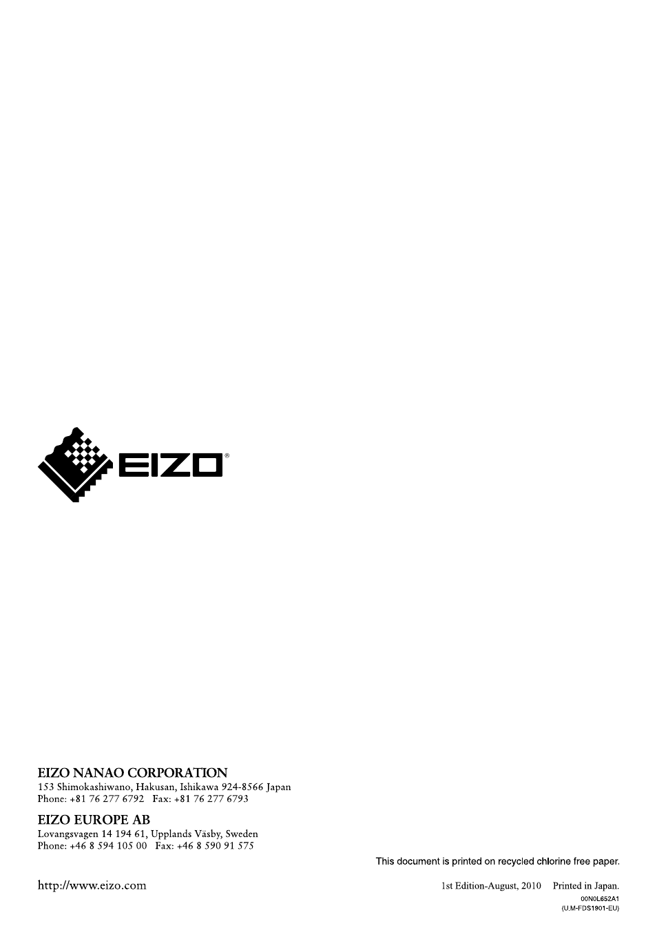 Eizo DURAVISION FDS1901 User Manual | Page 30 / 30