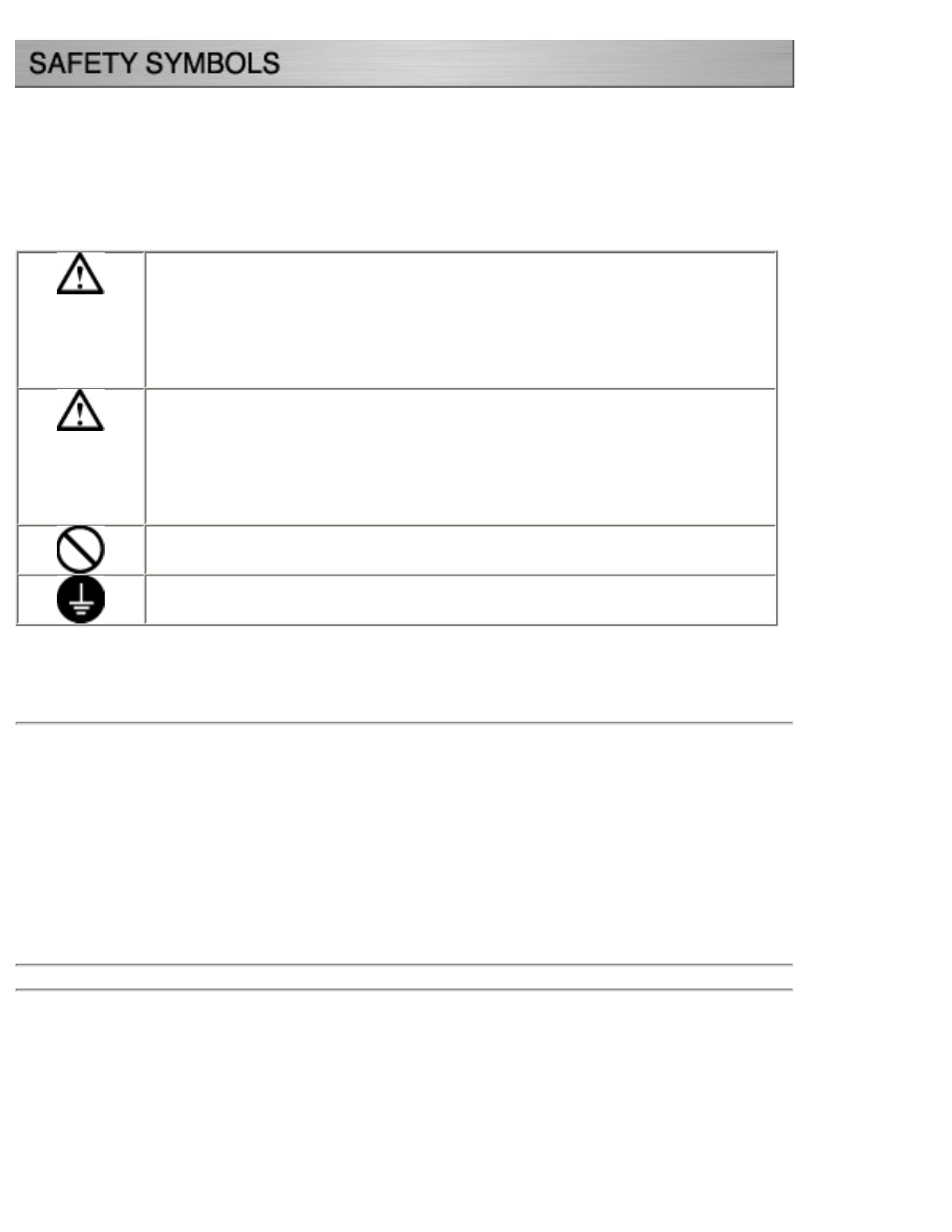 Coloredge cg221, Safety symbols | Eizo CG221 User Manual | Page 3 / 60