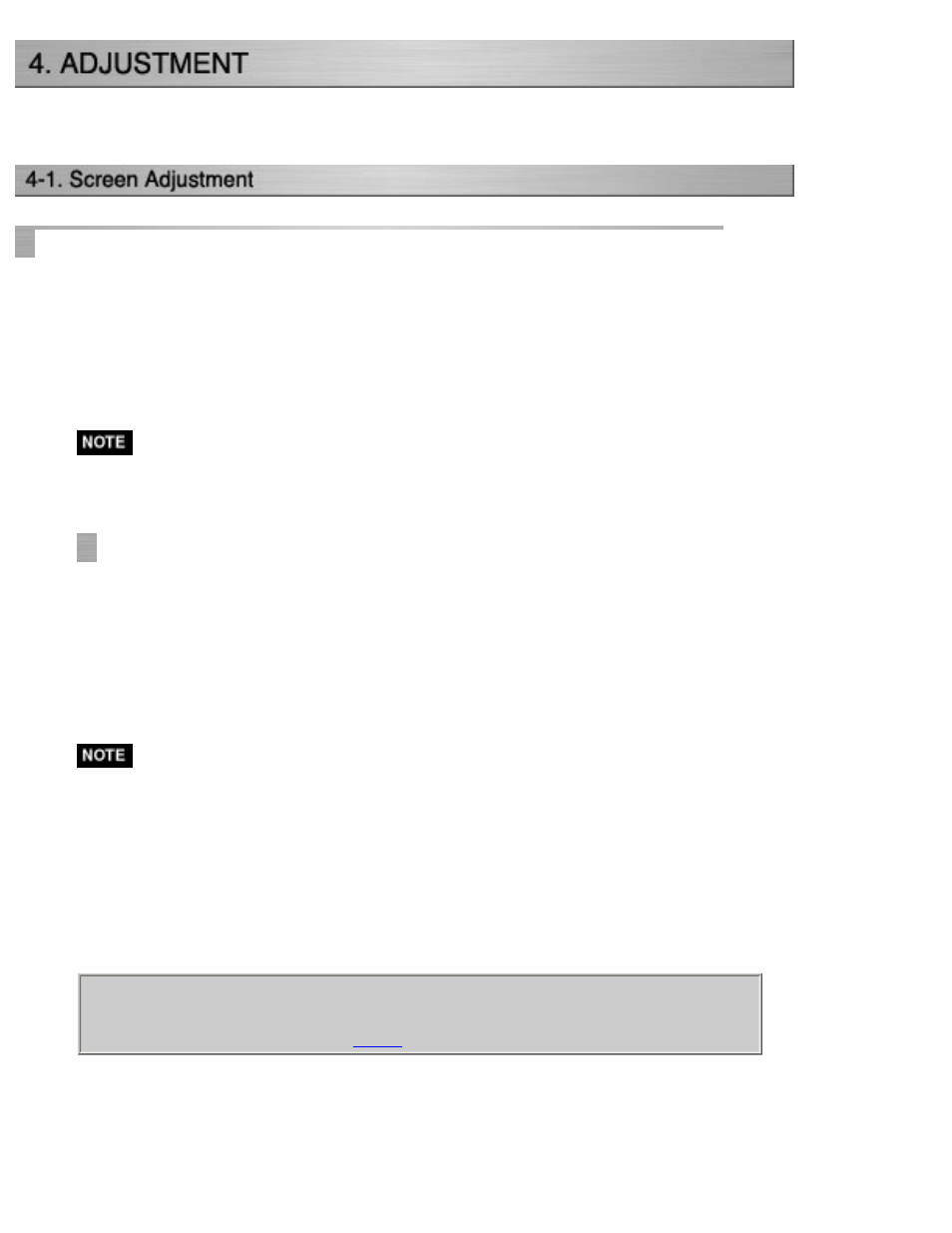 Coloredge cg221, Adjustment, 1.screen adjustment | Eizo CG221 User Manual | Page 30 / 60