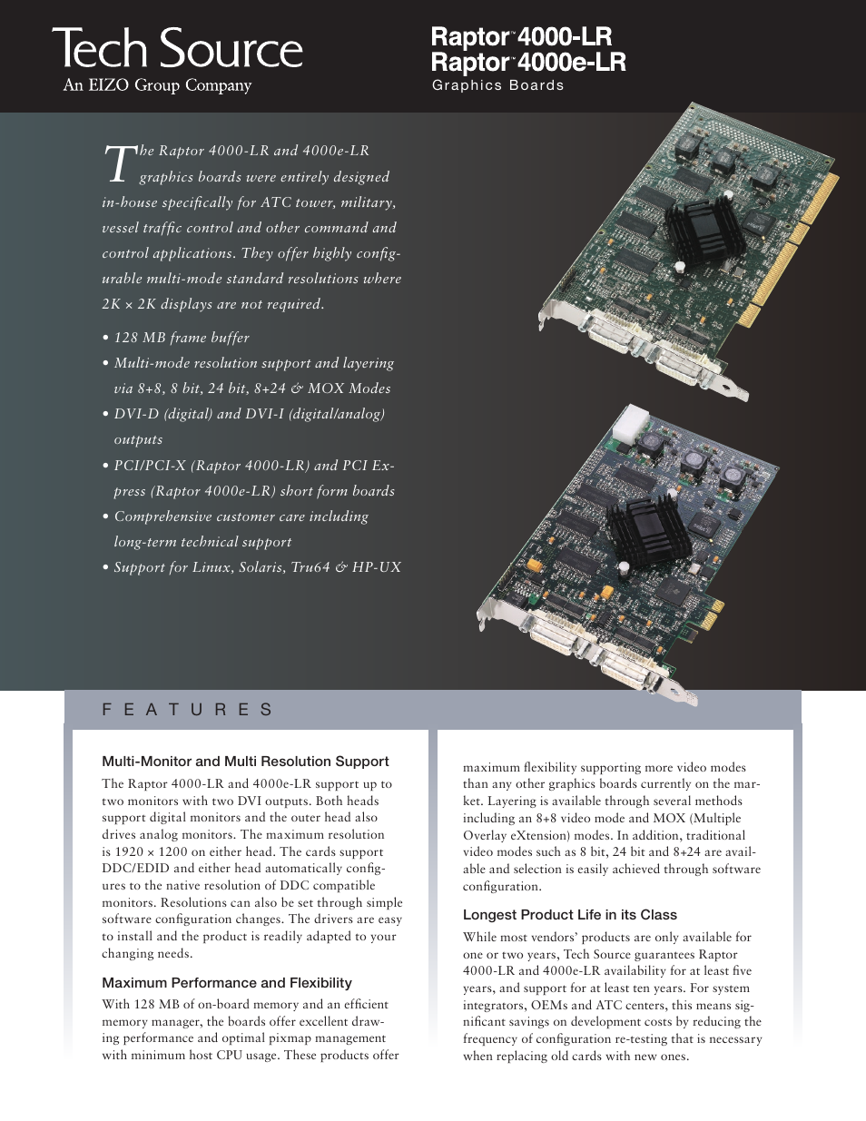 Eizo Raptor 4000-LR User Manual | 2 pages