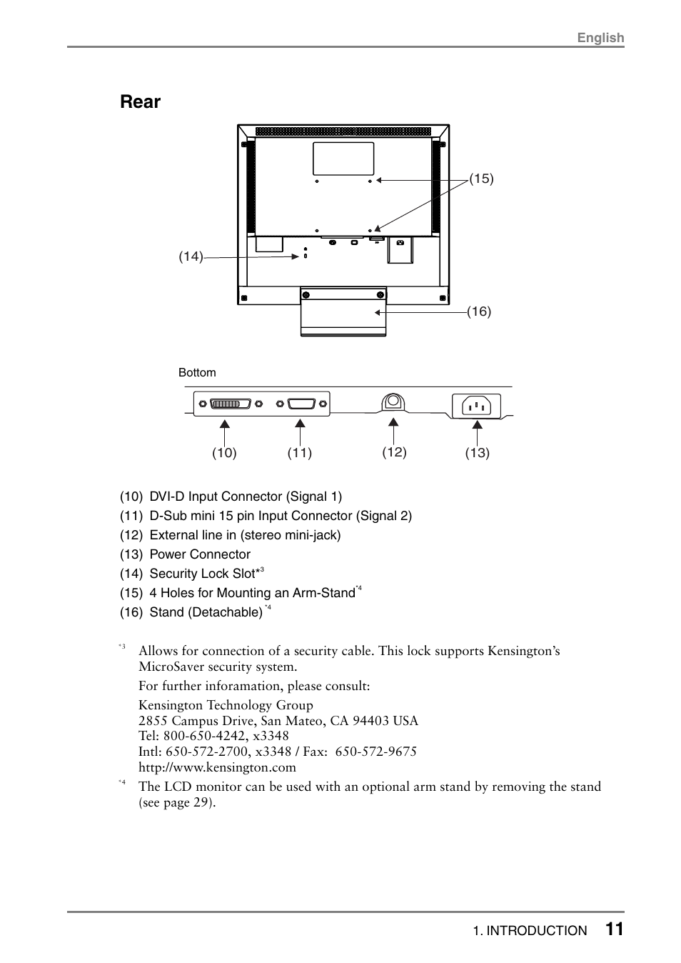 11 rear | Eizo FlexScan L665 User Manual | Page 11 / 45