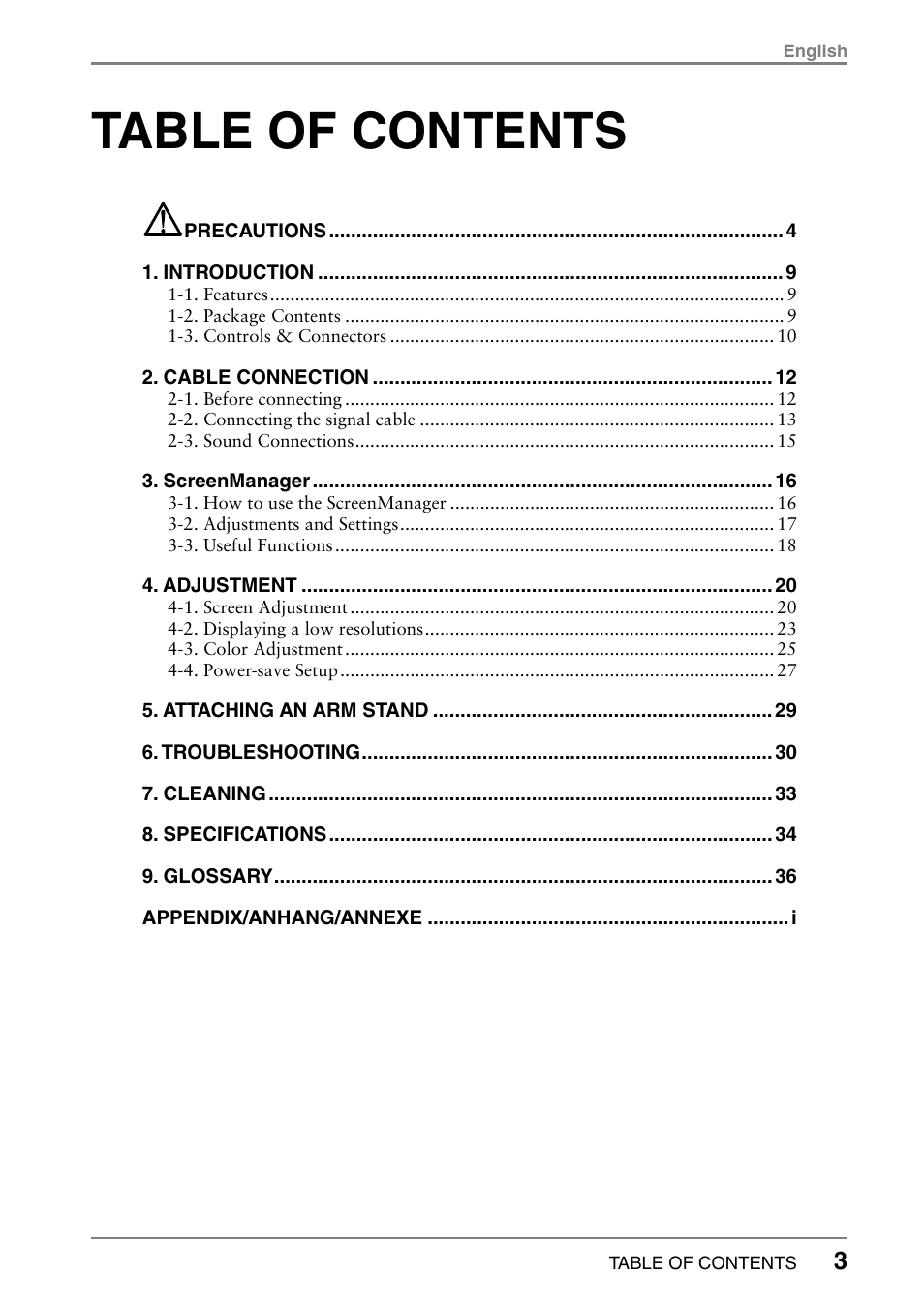 Eizo FlexScan L665 User Manual | Page 3 / 45