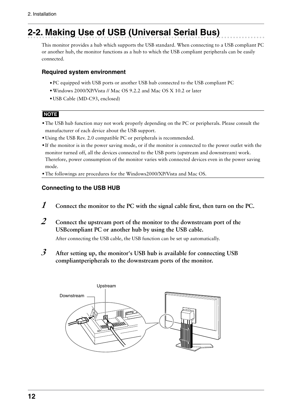 2. making use of usb (universal serial bus), Making use of usb (universal serial bus) | Eizo COLOREDGE CG301W User Manual | Page 12 / 33