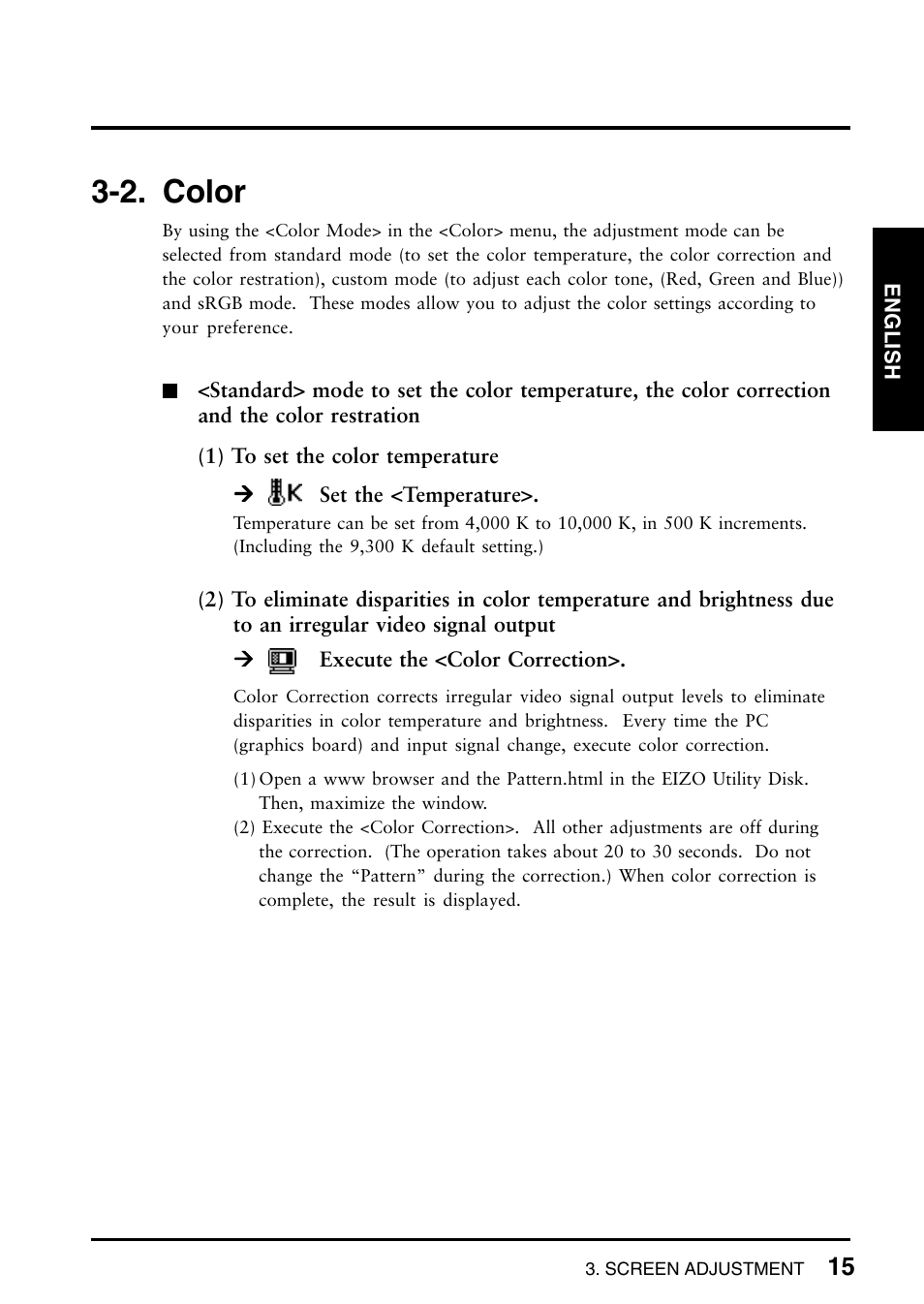 2. color | Eizo T965 User Manual | Page 15 / 35