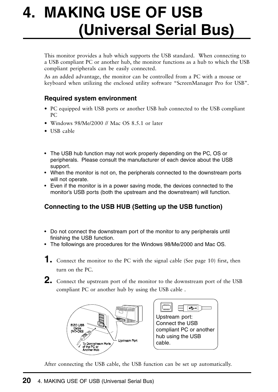 Making use of usb (universal serial bus) | Eizo T965 User Manual | Page 20 / 35