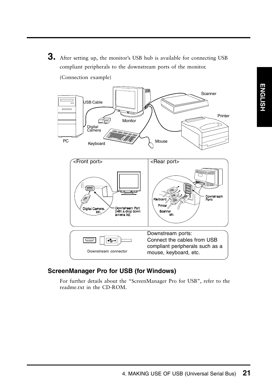 English, Screenmanager pro for usb (for windows) | Eizo T965 User Manual | Page 21 / 35