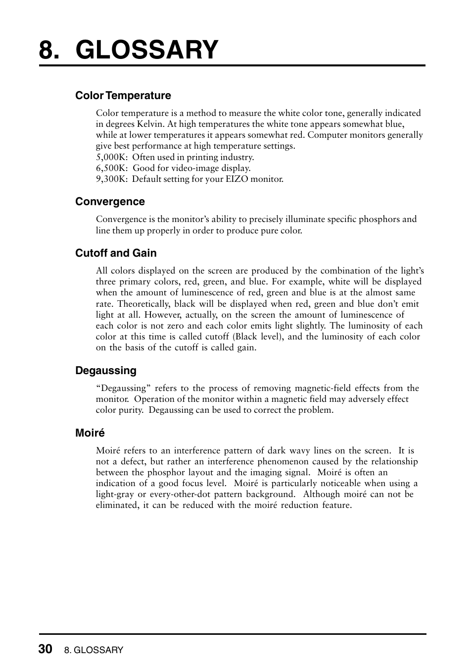 Glossary | Eizo T965 User Manual | Page 30 / 35